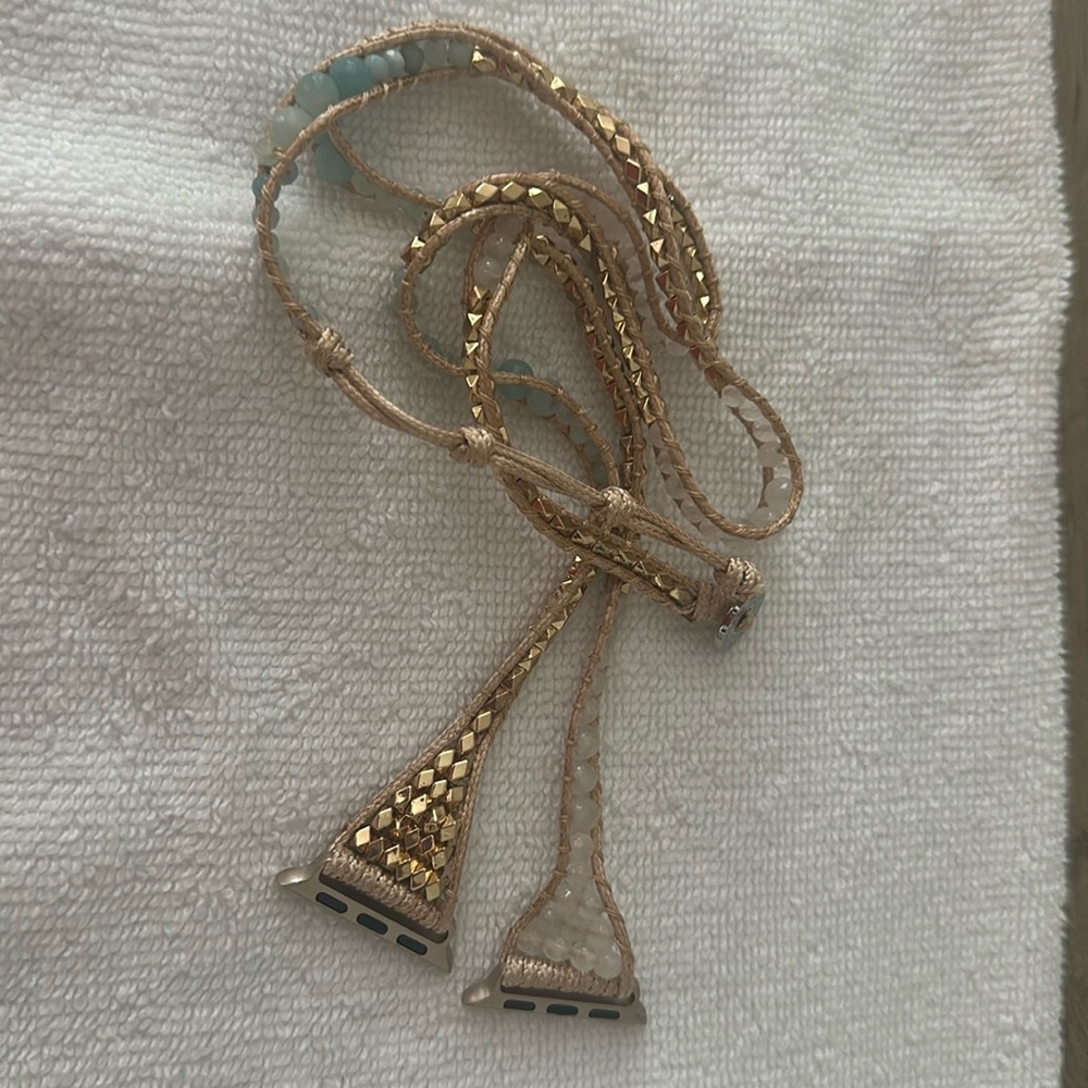Victoria Emerson Gold and Blue Apple Watch Band